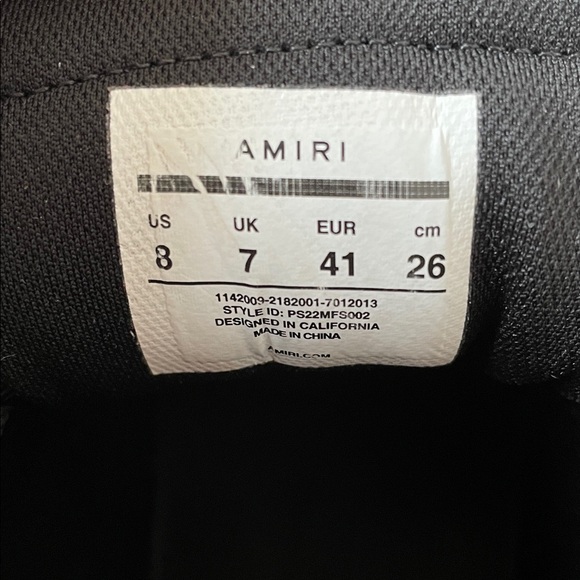 AMIRI Skeleton High Top Sneakers Mens Size 8 - Picture 9 of 11